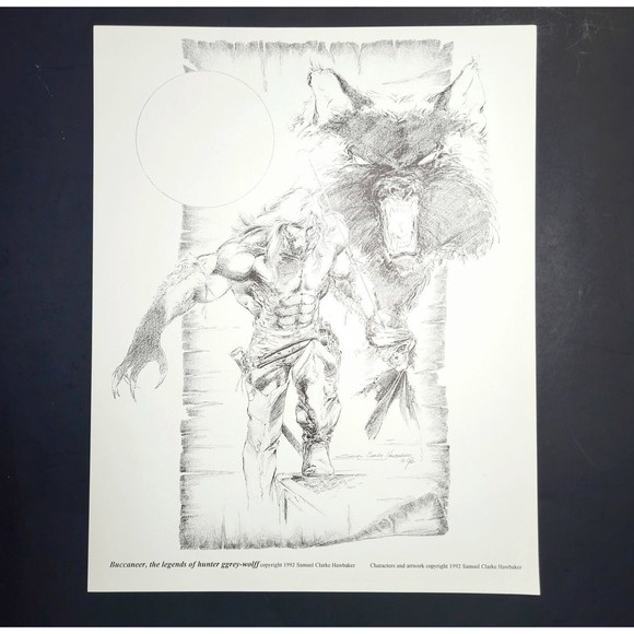 Buccaneer ART LITHO SET 6 Hunter Grey-Wolf S.C.Harbaker Falcon Comic 710/1500 NM - Picture 2 of 12
